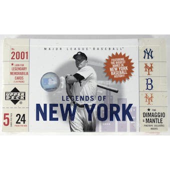 2001 Upper Deck Legends Of New York Baseball Hobby Box (Reed Buy)