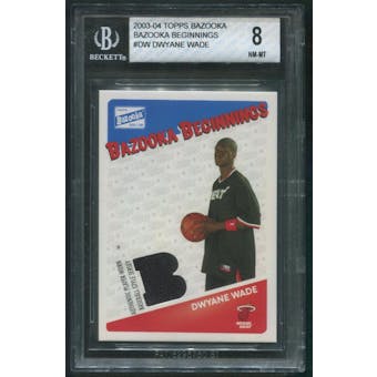 2003/04 Topps Bazooka Basketball #DW Dwyane Wade Rookie Jersey BGS 8 (NM-MT)