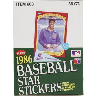 1986 Fleer Baseball Star Stickers Wax Box (Reed Buy)