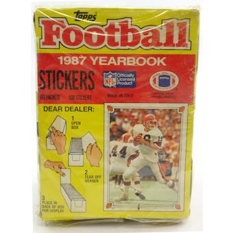 1987 Topps Yearbook Stickers Football Box (Reed Buy)