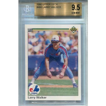 1990 Upper Deck #466 Larry Walker RC BGS 9.5 *6872 (Reed Buy)