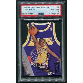 1996/97 Ultra Basketball #3 Kobe Bryant Fresh Faces Rookie PSA 8 (NM-MT)