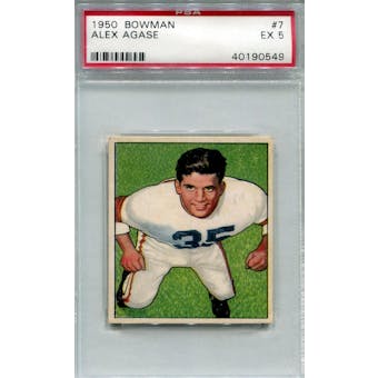 1950 Bowman #7 Alex Agase RC PSA 5 *0549 (Reed Buy)