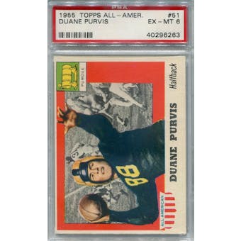 1955 Topps All-American #51 Duane Purvis RC PSA 6 *6263 (Reed Buy)