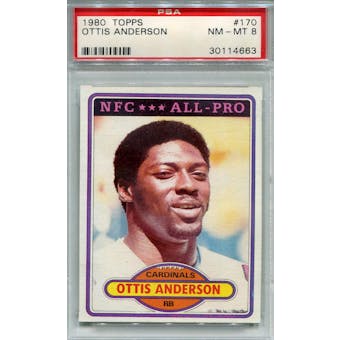1980 Topps #170 Ottis Anderson RC PSA 8 *4663 (Reed Buy)