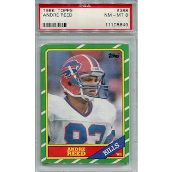 1986 Topps #388 Andre Reed RC PSA 8 *8649 (Reed Buy)