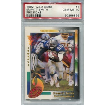 1992 Wild Card Pro Picks #1 Emmitt Smith PSA 10 *8896 (Reed Buy)