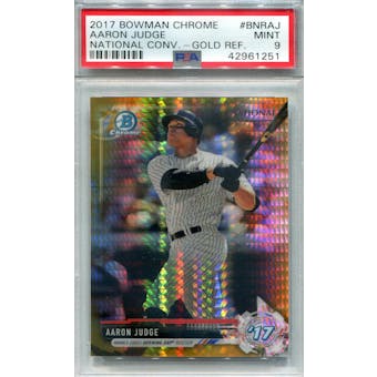 2017 Bowman Chrome National Convention Gold Refractor #BNRAJ Aaron Judge PSA 9 *1251 (Reed Buy)