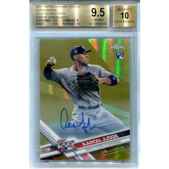 2017 Topps Chrome Update Autographs Gold Refractor #HMT40 Aaron Judge BGS 9.5 Auto 10 *8318 (Reed Buy)