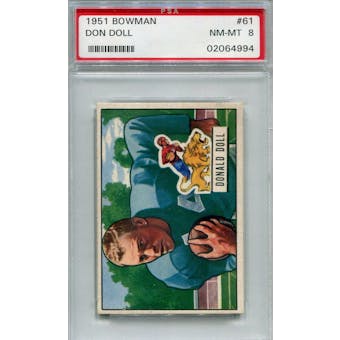 1951 Bowman #61 Don Doll PSA 8 *4994 (Reed Buy)