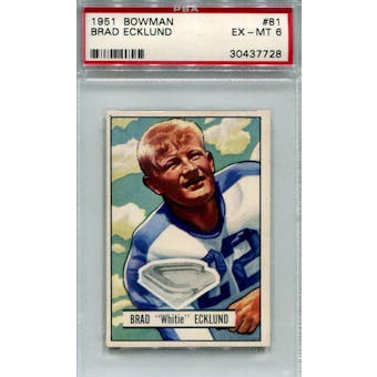 1951 Bowman #81 Brad Ecklund RC PSA 6 *7728 (Reed Buy)