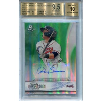 2016 Bowman Platinum Presence Autographs Green #PPADS Dansby Swanson BGS 9.5 Auto 10 *9312 (Reed Buy)