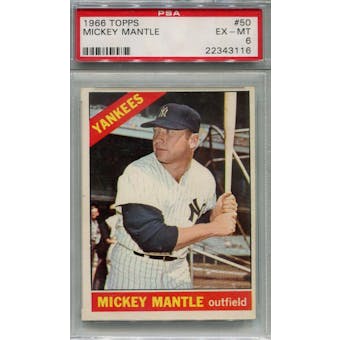 1966 Topps #50 Mickey Mantle PSA 6 *3116 (Reed Buy)