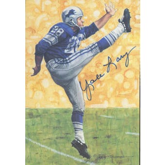 Yale Lary Autographed Goal Line Art Card JSA #KK52362 (Reed Buy)