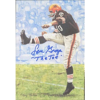 Lou Groza Autographed Goal Line Art Card w/ insc "The Toe" JSA #KK52418 (Reed Buy)