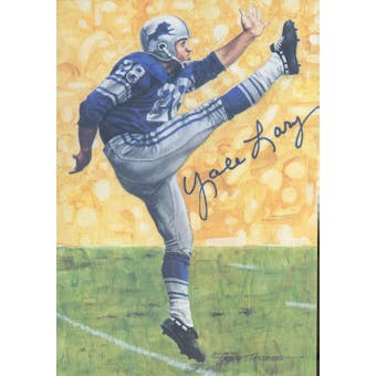 Yale Lary Autographed Goal Line Art Card JSA #KK52469 (Reed Buy)