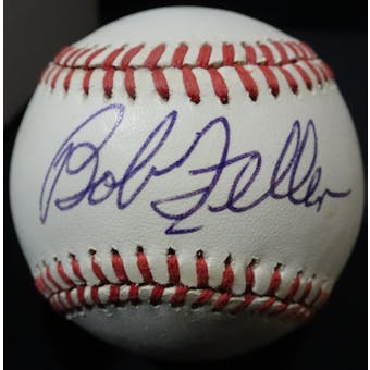 Bob Feller Autographed AL Brown Baseball JSA KK52613 (Reed Buy)