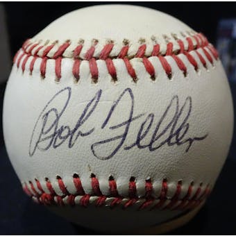 Bob Feller Autographed AL Brown Baseball JSA KK52614 (Reed Buy)