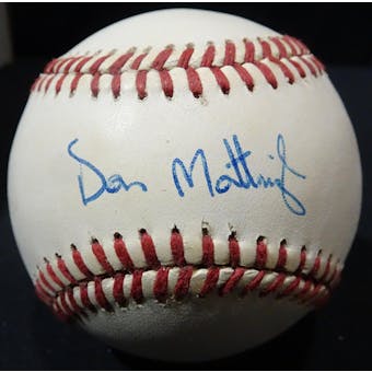 Don Mattingly Autographed AL Brown Baseball JSA KK52757 (Reed Buy)