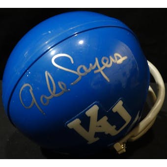 Gale Sayers Kansas Jayhawks Autographed Football Mini Helmet JSA KK52104 (Reed Buy)