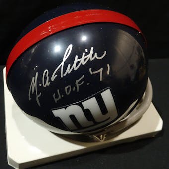 Y.A. Tittle New York Giants Autographed Football Mini Helmet (HOF '71) Steiner (Reed Buy)