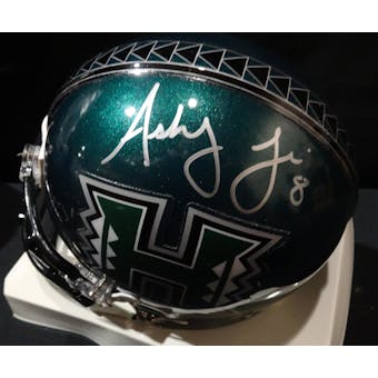 Ashley Lelie Hawaii Warriors Auto Football Mini Helmet PSA/DNA C16851 (Reed Buy)