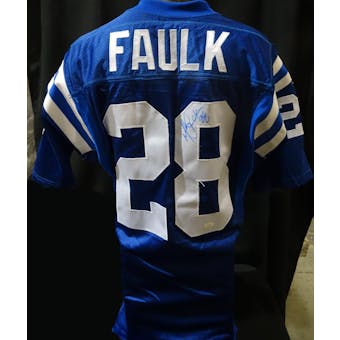 Marshall Faulk Indianapolis Colts Auto NFL 75th Authentic Throwback Jersey JSA KK52007 (Reed Buy)