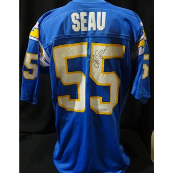 Junior Seau San Diego Chargers Auto NFL 75th Throwback Prototype Jersey JSA BB42436 (Reed Buy)