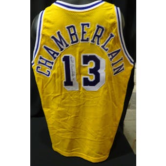 Wilt Chamberlain Los Angeles Lakers Auto Authentic Jersey (Champion 48) JSA BB42440 (Reed Buy)