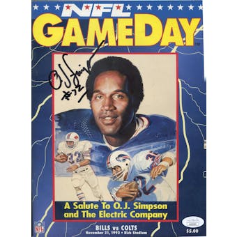 OJ Simpson Autographed NFL GameDay Program 11/21/93 JSA KK52793 (Reed Buy)