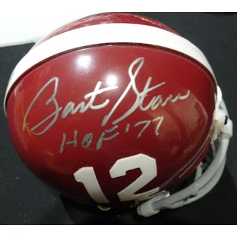 Bart Starr Alabama Crimson Tide Auto Football Mini Helmet (HOF 77) UDA SHO00493 (Reed Buy)