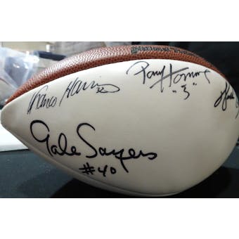 Payton/Harris/Sayers/Hornung Autographed White Panel Football JSA BB54097 (Reed Buy)