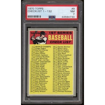 1970 Topps Baseball #9 Checklist 1-132 PSA 7 (NM)