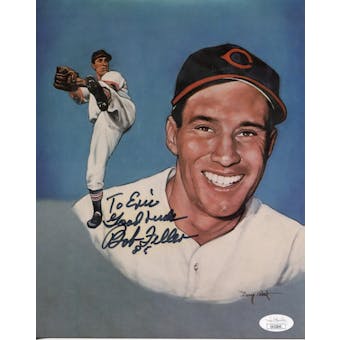 Bob Feller Cleveland Indians Autographed 8x10 Photo (pers.) JSA KK52840 (Reed Buy)