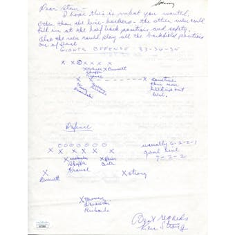 Ken Strong Handwritten and Signed Letter JSA KK52800 (Reed Buy)