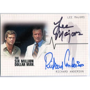 Lee Majors/Richard Anderson Rittenhouse Six Million Dollar Man Steve Austin #DA1 Autograph (Reed Buy)