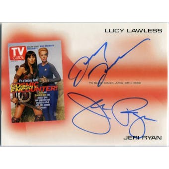 Lucy Lawless/Jeri Ryan Rittenhouse TV Guide #TVA3 Dual Autograph (Reed Buy)