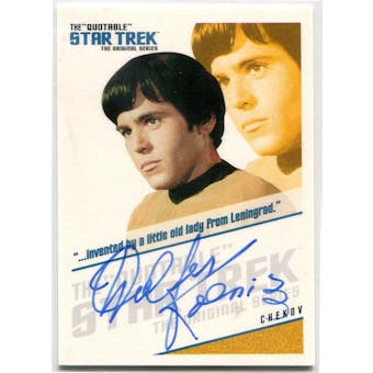 Walter Koenig Rittenhouse Quotable Star Trek TOS #QA4 Chekov Autograph (Reed Buy)