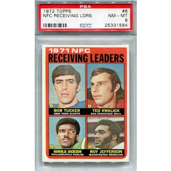 1972 Topps #6 NFC Receiving Leaders PSA 8 *1584 (Reed Buy)