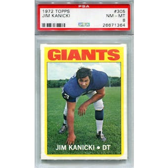 1972 Topps #305 Jim Kanicki PSA 8 *1364 (Reed Buy)