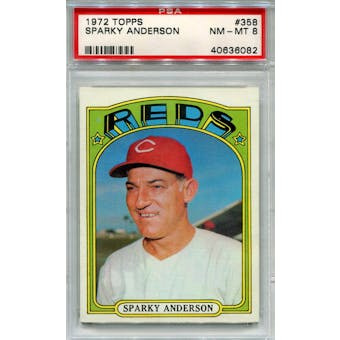 1972 Topps #358 Sparky Anderson PSA 8 *6082 (Reed Buy)