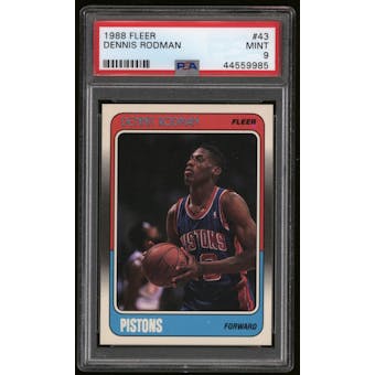 1988/89 Fleer Basketball #43 Dennis Rodman Rookie PSA 9 (MINT)