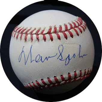 Warren Spahn Autographed AL Brown Baseball JSA KK52516 (Reed Buy)