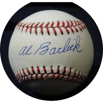 Al Barlick Autographed NL White Baseball JSA KK52644 (Reed Buy)