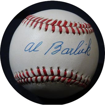 Al Barlick Autographed NL White Baseball JSA KK52655 (Reed Buy)