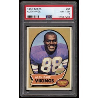 1970 Topps Football #59 Alan Page Rookie PSA 8 (NM-MT)