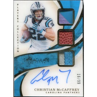2019 Immaculate Players Collection Jersey Autographs #PCACMC Christian McCaffrey #/99 (Reed Buy)