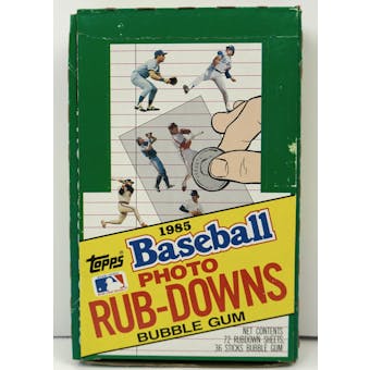 1985 Topps Rub-Downs Baseball Wax Box (Reed Buy)