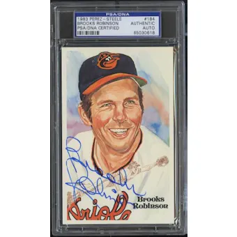 Brooks Robinson Signed Perez Steele HOF Postcard PSA/DNA