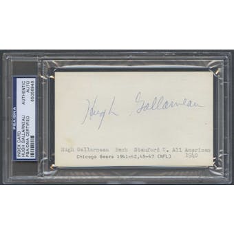Hugh Gallarneau Autograph (Index Card) PSA/DNA Certified *6946